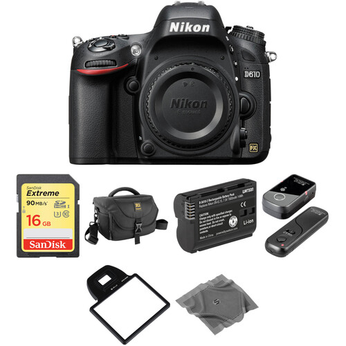 Nikon D610 DSLR Camera Body Basic Kit B&H Photo Video