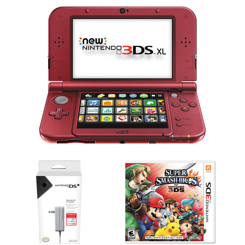 Nintendo 3DS XL Kit with Super Smash Bros. & AC Adapter