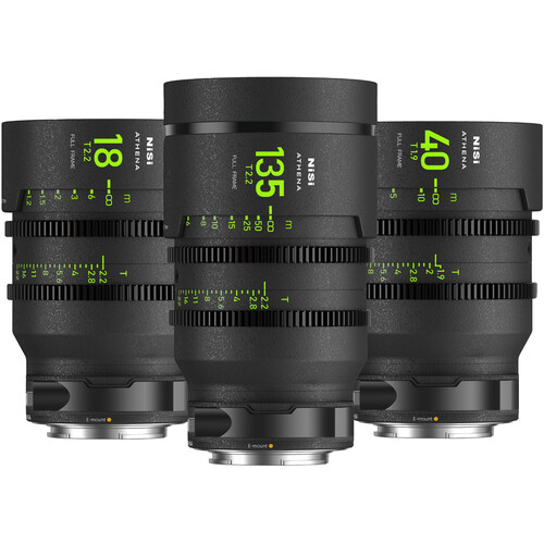 NiSi ATHENA PRIME T2.2/1.9 Full-Frame 3-Lens Add-On Kit (Sony E Drop-In Filter Mounts)