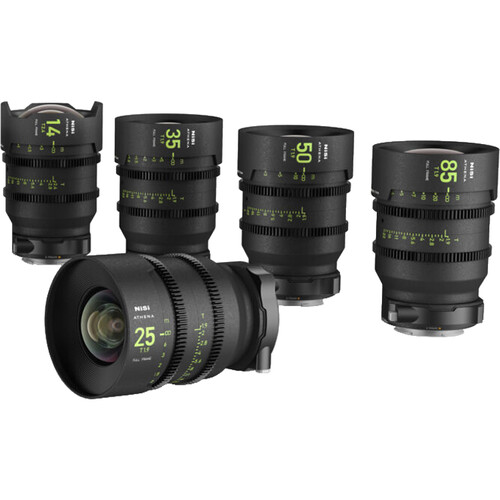 NiSi ATHENA PRIME T2.4/1.9 Full-Frame 5-Lens Kit (E Mount Drop-In Filter)