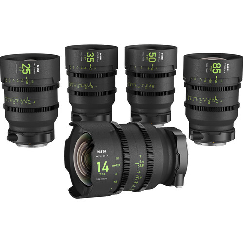 NiSi ATHENA PRIME T2.4/1.9 Full-Frame 5-Lens Kit (L Mount Drop-In Filter)