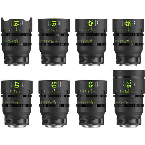 NiSi ATHENA PRIME T2.4/1.9 Full-Frame 8-Lens MASTER Kit (Sony E Drop-In Filter Mounts)