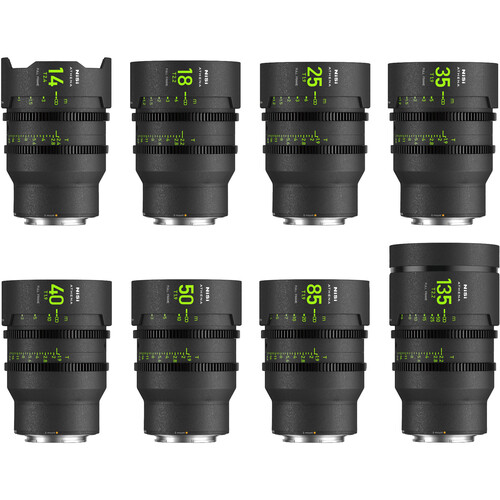 NiSi ATHENA PRIME T2.4/1.9 Full-Frame 8-Lens MASTER Kit (Sony E No Drop-In Filter)