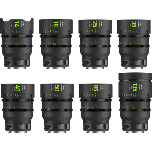 NiSi ATHENA PRIME T2.4/1.9 Full-Frame 8-Lens MASTER Kit (Leica L Drop-In Filter Mounts)