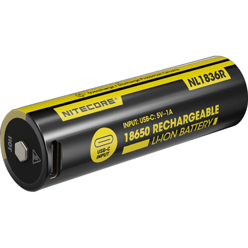 Nitecore 18650 Li-Ion Battery with USB-C Charging Port (3600mAh)