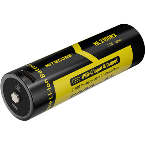 Nitecore NL2150RX 21700 Rechargeable Lithium-Ion Battery with USB-C Charging Port (3.6V 5000mAh)