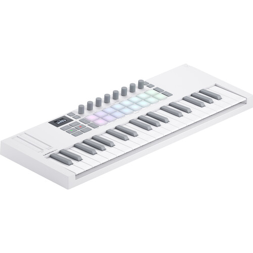 Novation Launchkey Mini 37 MK4 USB MIDI Keyboard Controller (White 37 Mini Keys)