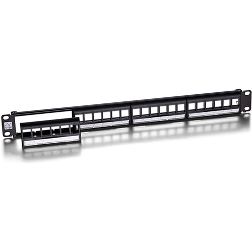 NTW 24-Port 1U Blank Front Access Panel (Black)