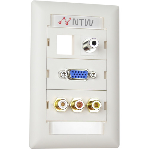 NTW Pre-Configured Customizable UniMedia Wall Plate with VGA 1/8