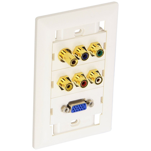 NTW Pre-Configured Customizable UniMedia Wall Plate with VGA 1/8