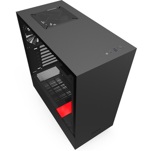 NZXT H510 Mid-Tower Case (Matte Black/Red) CA-H510B-BR B&H Photo