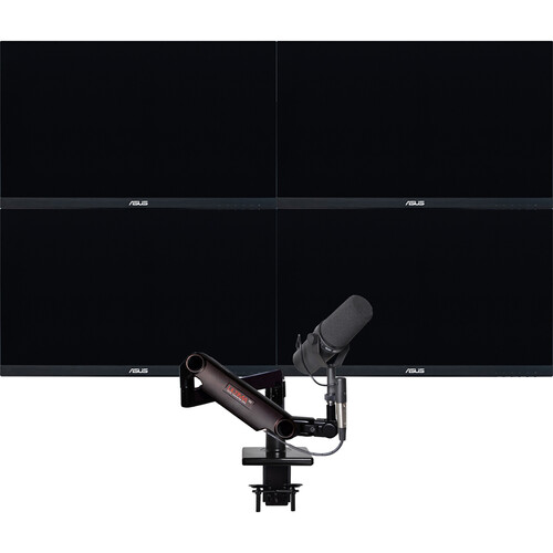 O.C. White ProBoom Ultima Gen 2 LD Quad-Monitor and Mic Boom Package for 5 to 15 lb Monitors