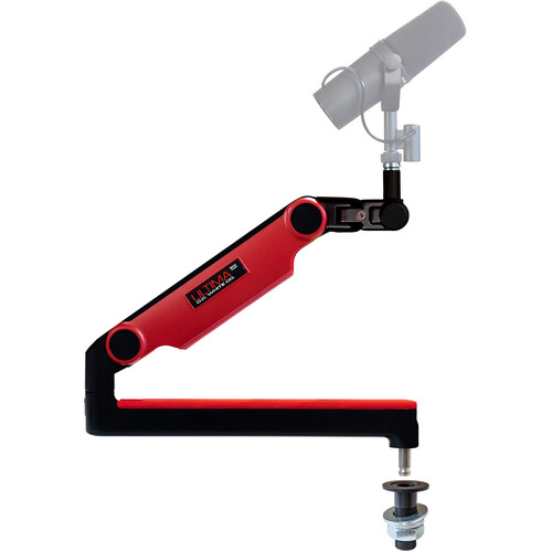 O.C. White Limited-Edition ProBoom Ultima Gen2 Ultralow-Profile Adjustable Mic Boom with Table Brushing (Black and Red)