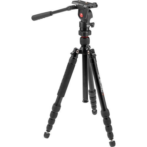 Oben Lander AT-3565 5-Section Aluminum Travel Tripod System & TVH-108 Video Head