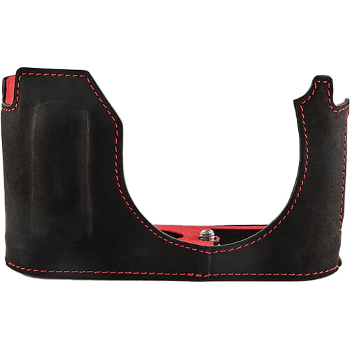 Oberwerth Half Case - TagCase for Leica Q3 (Hydro Line Black with Red Lining)
