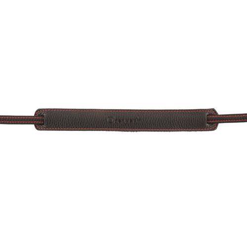 Oberwerth Mosel Casual Camera Strap (Black Leather/Red Stitching 49.2