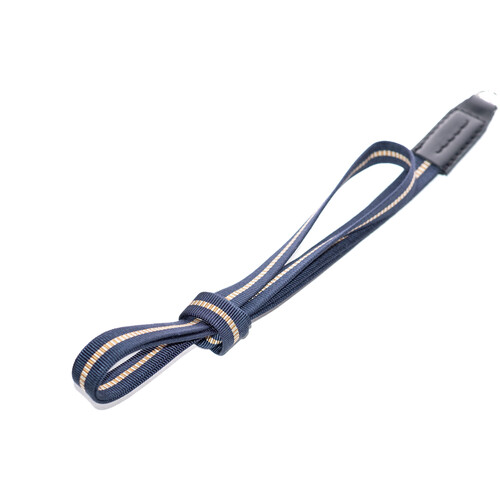 ObiJimmy Yoyogi Pure Silk Camera Strap (Navy with Tan Stripe 47.2