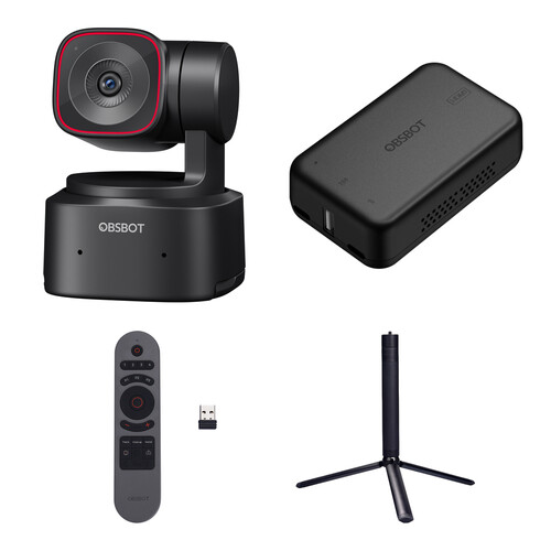 OBSBOT Tiny 2 Lite AI-Powered 4K PTZ Webcam Kit with Smart Remote Controller Adapter and Tripod