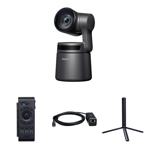 OBSBOT Tail Air PTZ Camera Combo Kit with Smart Remote PoE & Tripod
