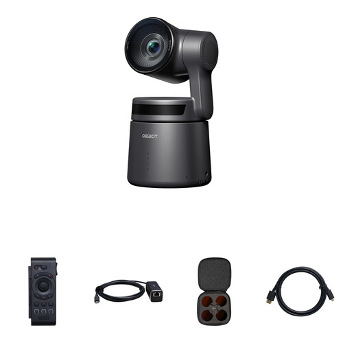 OBSBOT Tail Air PTZ Camera Combo Kit with Smart Remote PoE Adapter & ND Filter Set