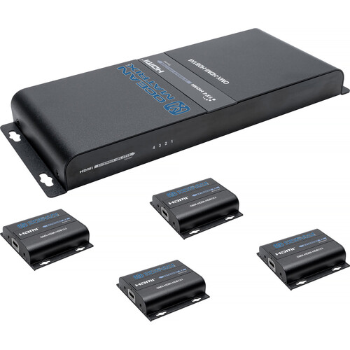 Ocean Matrix 1x4 HDMI 1080p Extender/Splitter (394')