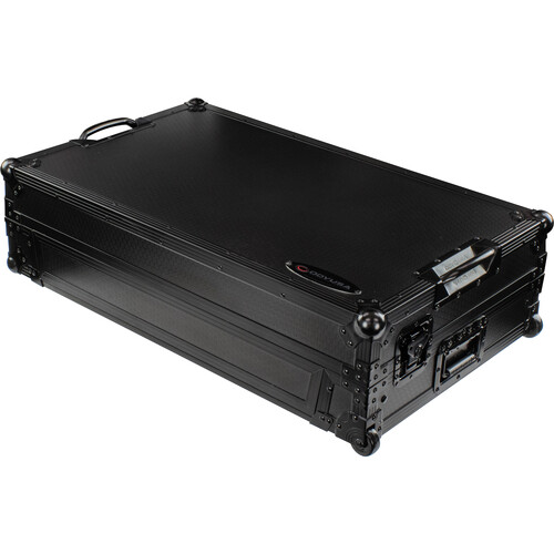 Odyssey I-Board Flight Case with Glide Style Laptop Platform and Wheels for Rane Four (All Black 1 RU)