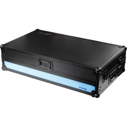 Odyssey LED Flight Effects Case for AlphaTheta XDJ-AZ with Glide-Style Platform and Corner Wheels (All Black 1 RU)