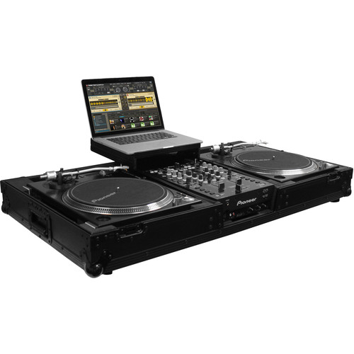 Odyssey FFXGSLBM10WBL Universal DJ Turntable Coffin W/Wheels