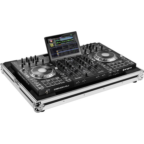 Odyssey Denon Prime 4 Low-Profile Flight Case (Silver Hardware)
