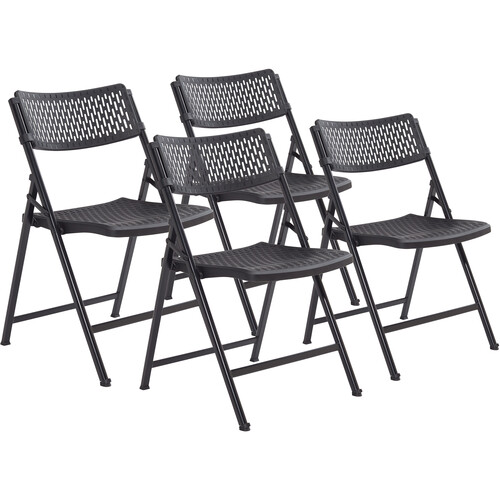 Oklahoma Sound NPS AirFlex Series Premium Polypropylene Folding Chair (Black Set of 4)