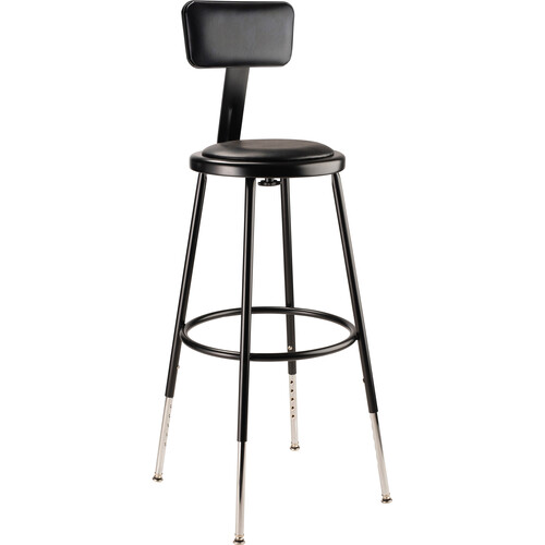 Oklahoma Sound Vinyl Padded&nbspAdjustable Height Stool&nbspwith Backrest (24.5 - 32.5