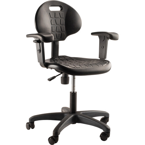 Oklahoma Sound Kangaroo Stool Adjustable Height Task Chair&nbspwith Arms (Black 16-21