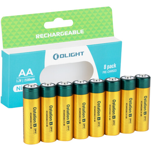 Olight AA NiMH Rechargeable Batteries (8-Pack 2100mAh)
