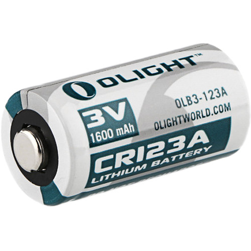 Olight CR123A Lithium Battery (3V, 1600mAh) CR123A B&H Photo