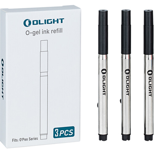 Olight O-Gel Ink Refill for O'Pen 3 Penlight (Black 3 Cartridges)