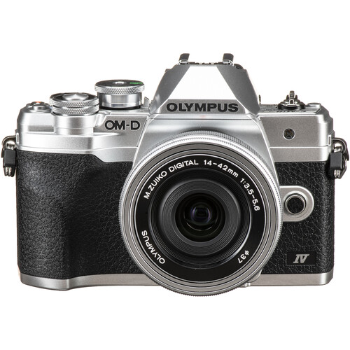 Olympus OM-D E-M10 Mark IV Mirrorless Camera with 14-42mm EZ Lens (Silver)