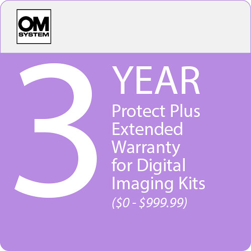 OM SYSTEM 3-Year Protect Plus Support with ADP for Digital Imaging Kits (Point-of-Sale $0-$999.99)