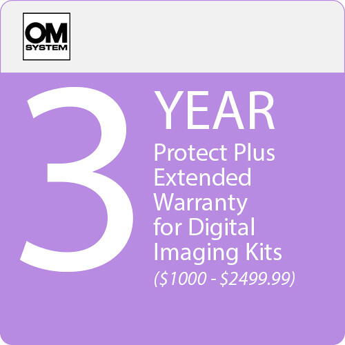 OM SYSTEM 3-Year Protect Plus Support with ADP for Digital Imaging Kits (Point-of-Sale $1000-$2499.99)
