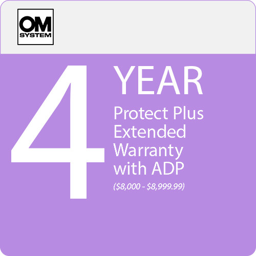 OM SYSTEM 4-Year Protect Plus Support with ADP for Photo and Video Cameras and Lenses (Point-of-Sale $12500-$14999.99)