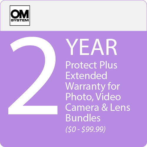 OM SYSTEM 2-Year Protect Plus Support with ADP for Photo and Video Camera and Lens Bundles (Point-of-Sale $0-$99.99)