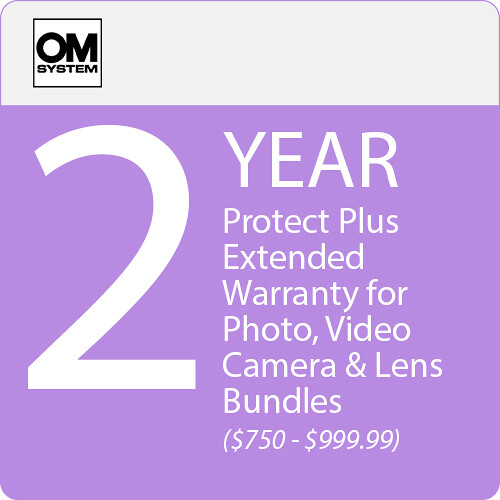 OM SYSTEM 2-Year Protect Plus Support with ADP for Photo and Video Camera and Lens Bundles (Point-of-Sale $750-$999.99)