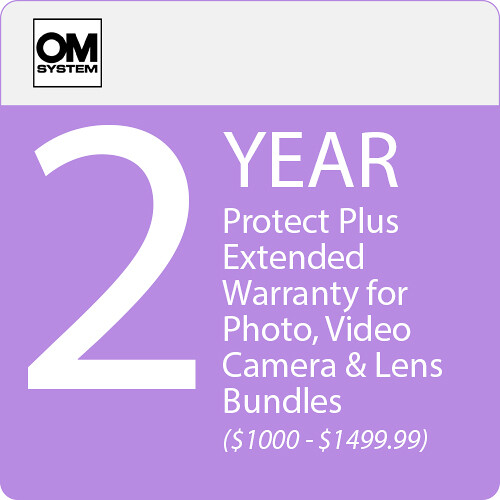 OM SYSTEM 2-Year Protect Plus Support with ADP for Photo and Video Camera and Lens Bundles (Point-of-Sale $1000-$1499.99)