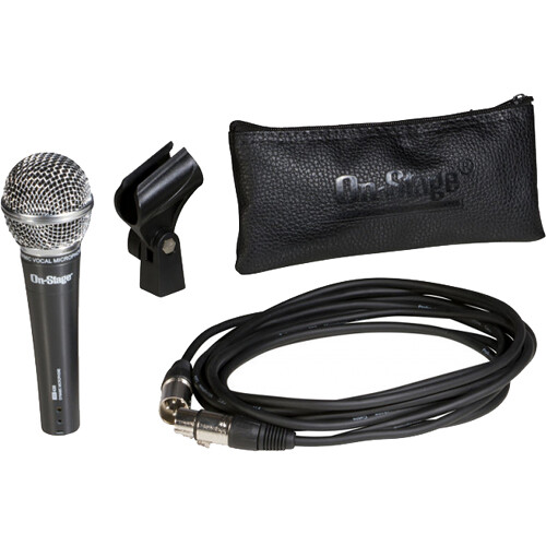 On-Stage AS420V2 Handheld Hypercardioid Dynamic Vocal Microphone with XLR Cable (Silver Grille)
