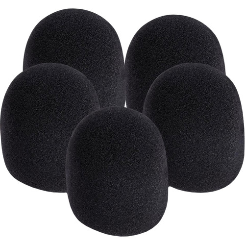 On-Stage Foam Windscreen for Handheld Microphones (5-Pack Black)