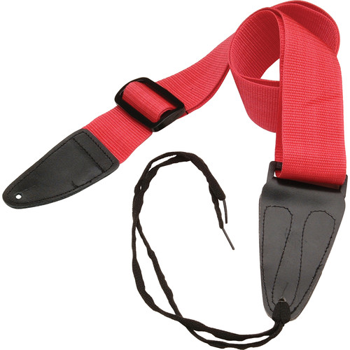 On-Stage GSA10RD Guitar Strap with Leather Ends (31 to 52