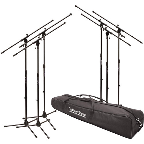 On-Stage MSP7706 Euroboom Microphone Stand Bundle with Bag (6 Stands)