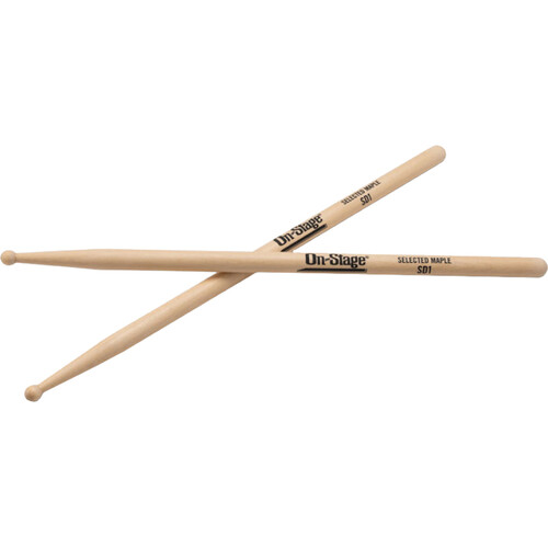 On-Stage Maple Drum Sticks (SD1 Round Tip 12-Pair)