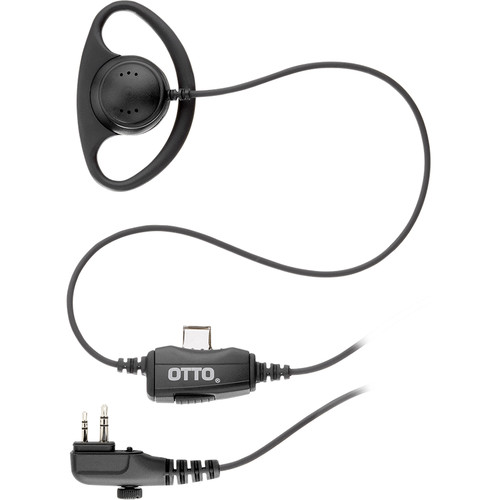Otto Engineering One-Wire Monitoring Surveillance Kit with Fixed Ear Hanger and PTT Microphone for Select Hytera Two-Way Radios (Black HS Connector)