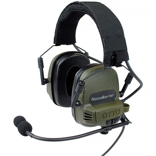 Otto Engineering NoizeBarrier TAC Over-Ear Dual-Com Tactical Headset (Electret Microphone Olive Drab Green)