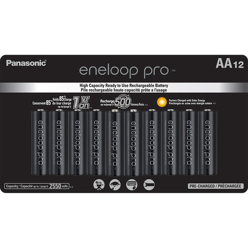 Panasonic eneloop pro AA Rechargeable NiMH Batteries (1.2V 2550mAh 12-Pack)